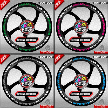SKYDRIVE MAG STICKER SET ( 2 MAGS ) - CUSTOM 006 | VINYL WATERPROOF CUT-OUT DECALS