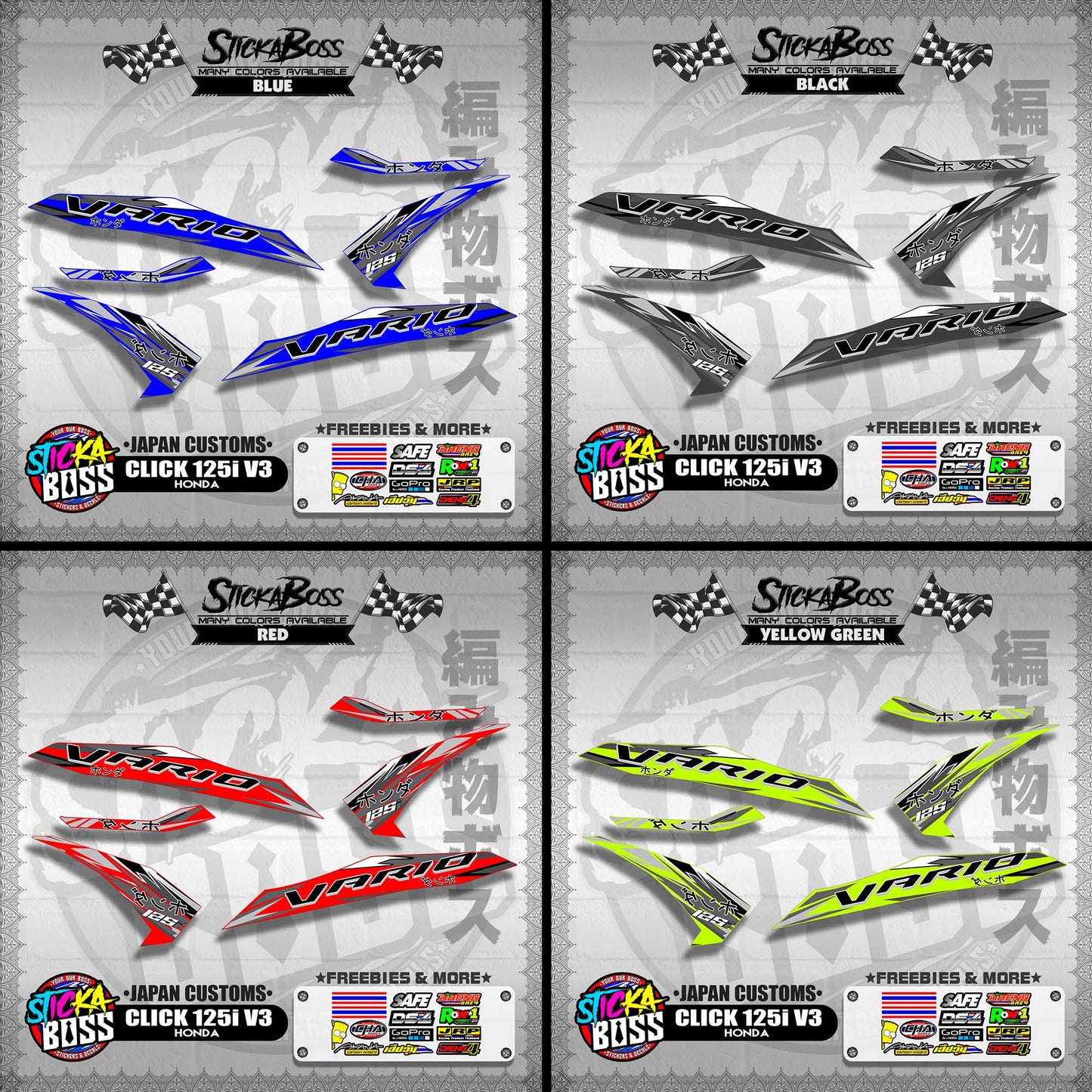 CLICK 125i V3 DECALS ( JAPAN CUSTOMS )【WITH FREEBIES】