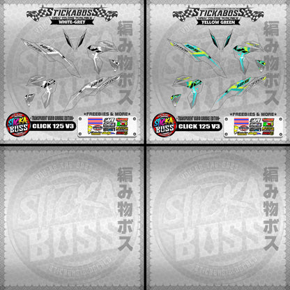 [PREMIUM UV PRINT] TRANSPARENT CLICK 125 V3 DECALS ( VARIO GRUDGE EDITION )【WITH FREEBIES】