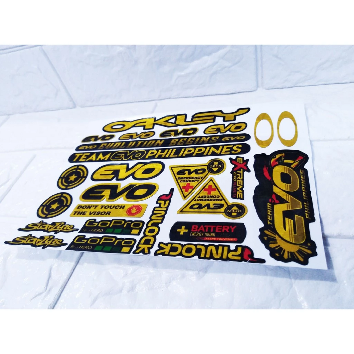 EVO YAYAMANIN GOLD CHROME HELMET VISOR STICKERS  (EVO ver1)【PREMIUM GLOSSY LAMINATED】