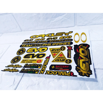 EVO YAYAMANIN GOLD CHROME HELMET VISOR STICKERS  (EVO ver1)【PREMIUM GLOSSY LAMINATED】