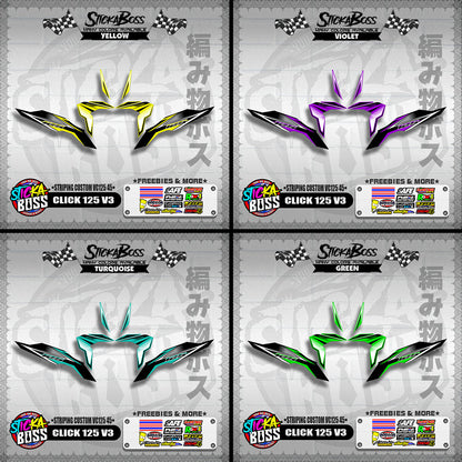 CLICK 125 V3 DECALS ( STRIPING CUSTOM VC125 45 )【WITH FREEBIES】