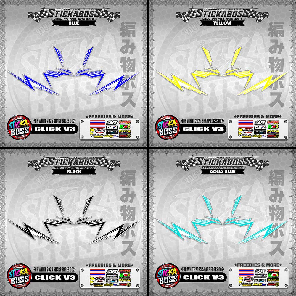 CLICK V3 INDO STICKER DECALS ( FOR WHITE 2025 SHARP EDGES 002 )【WITH FREEBIES】
