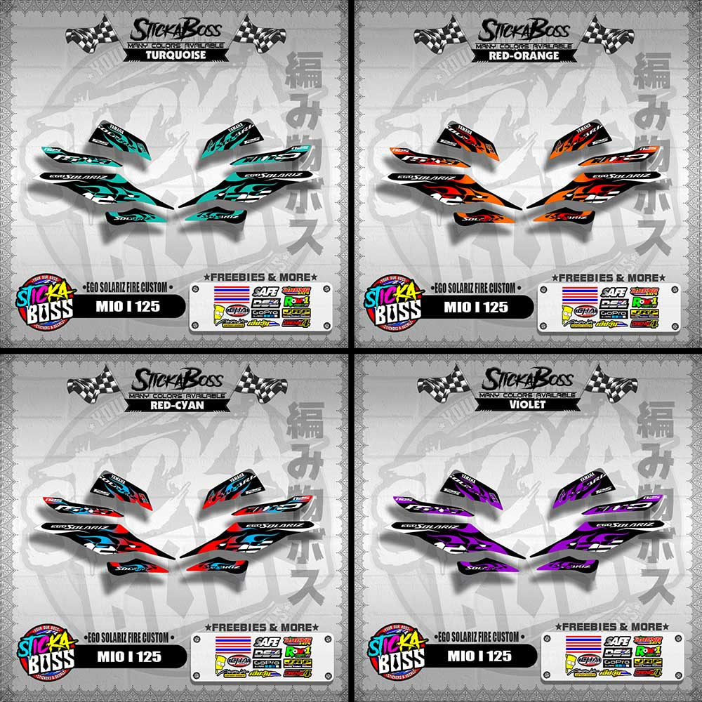 MIO I 125 DECALS ( EGO SOLARIZ FIRE CUSTOM )【WITH FREEBIES】