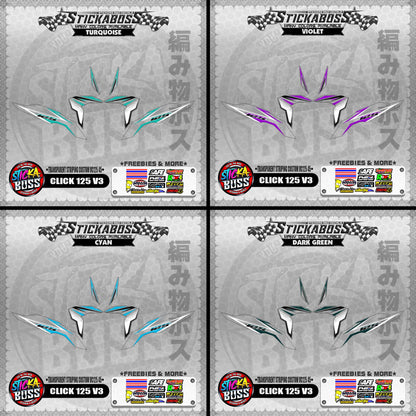 【PREMIUM UV PRINT】TRANSPARENT CLICK 125 V3 DECALS ( STRIPING CUSTOM VC125 45 )【WITH FREEBIES】