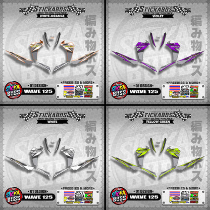 Honda Wave Dash 125 Stock Decals (01 Design)【WITH FREEBIES】Malaysia Concept