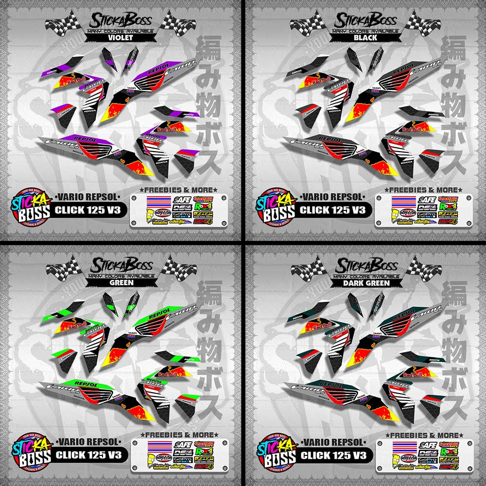 CLICK 125 V3 DECALS ( VARIO REPSOL )【WITH FREEBIES】