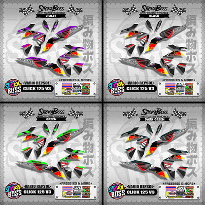 CLICK 125 V3 DECALS ( VARIO REPSOL )【WITH FREEBIES】