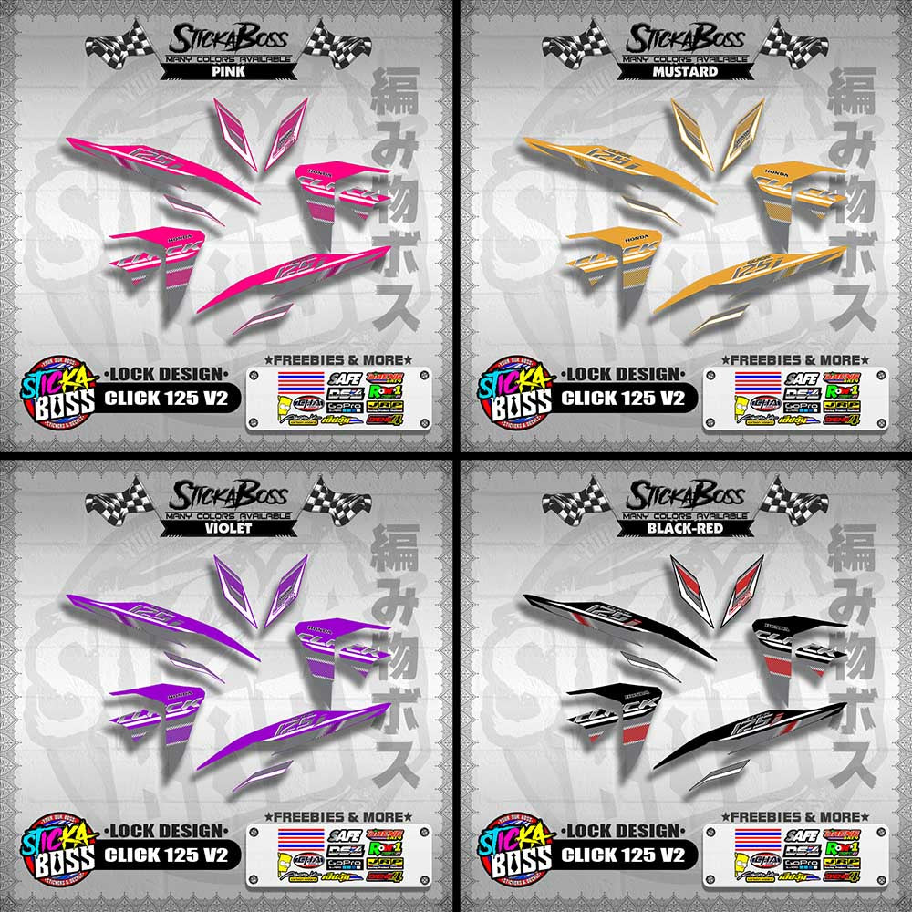 CLICK 125 V2 DECALS ( LOCK DESIGN )【WITH FREEBIES】