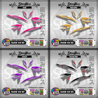 CLICK 125 V2 DECALS ( LOCK DESIGN )【WITH FREEBIES】