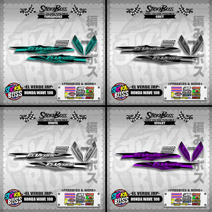 HONDA WAVE 100 DECALS ( EL VERDE JRP )【WITH FREEBIES】
