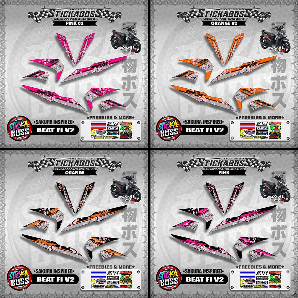 BEAT V2 STICKER DECALS ( SAKURA INSPIRED )【WITH FREEBIES】
