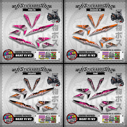 BEAT V2 STICKER DECALS ( SAKURA INSPIRED )【WITH FREEBIES】