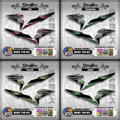 BEAT 110 FI V2 DECALS ( URBAN SPORT )【WITH FREEBIES】