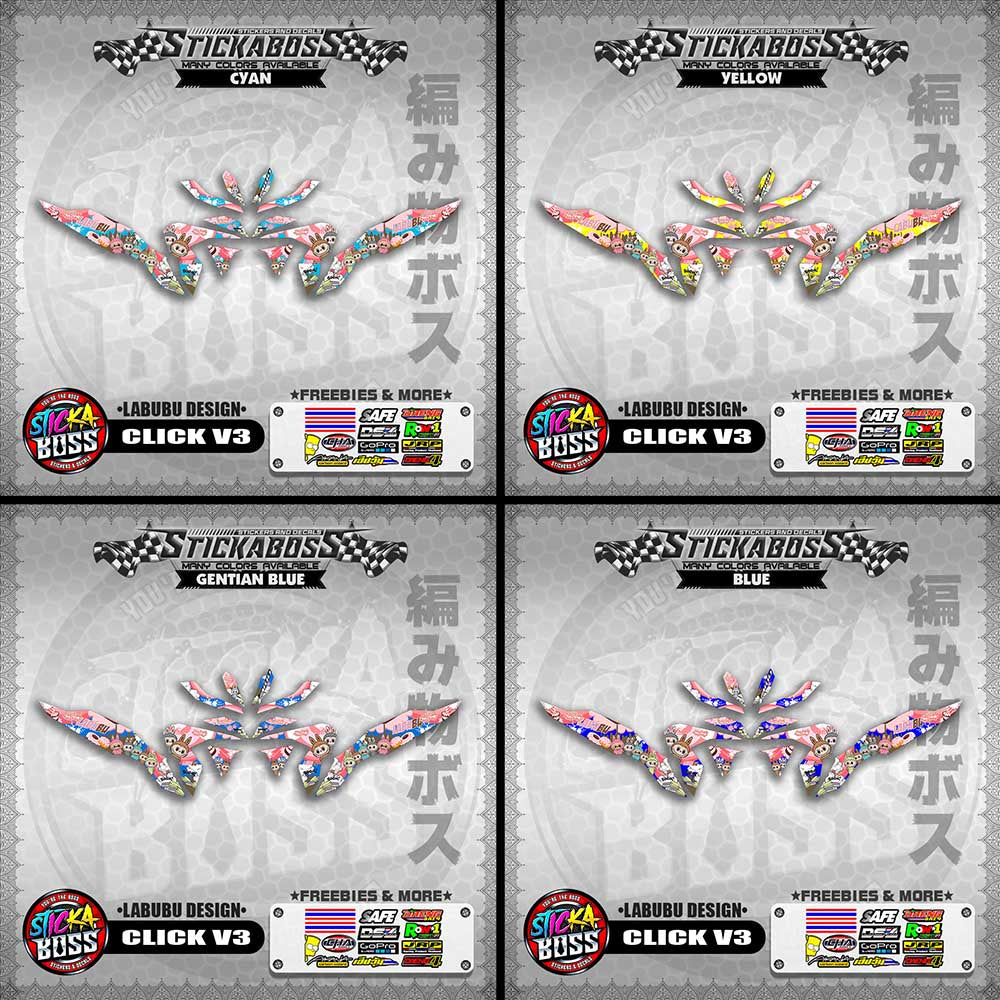 CLICK V3 STICKER DECALS (LABUBU DESIGN)【WITH FREEBIES】