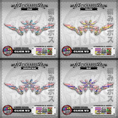 CLICK V3 STICKER DECALS (LABUBU DESIGN)【WITH FREEBIES】