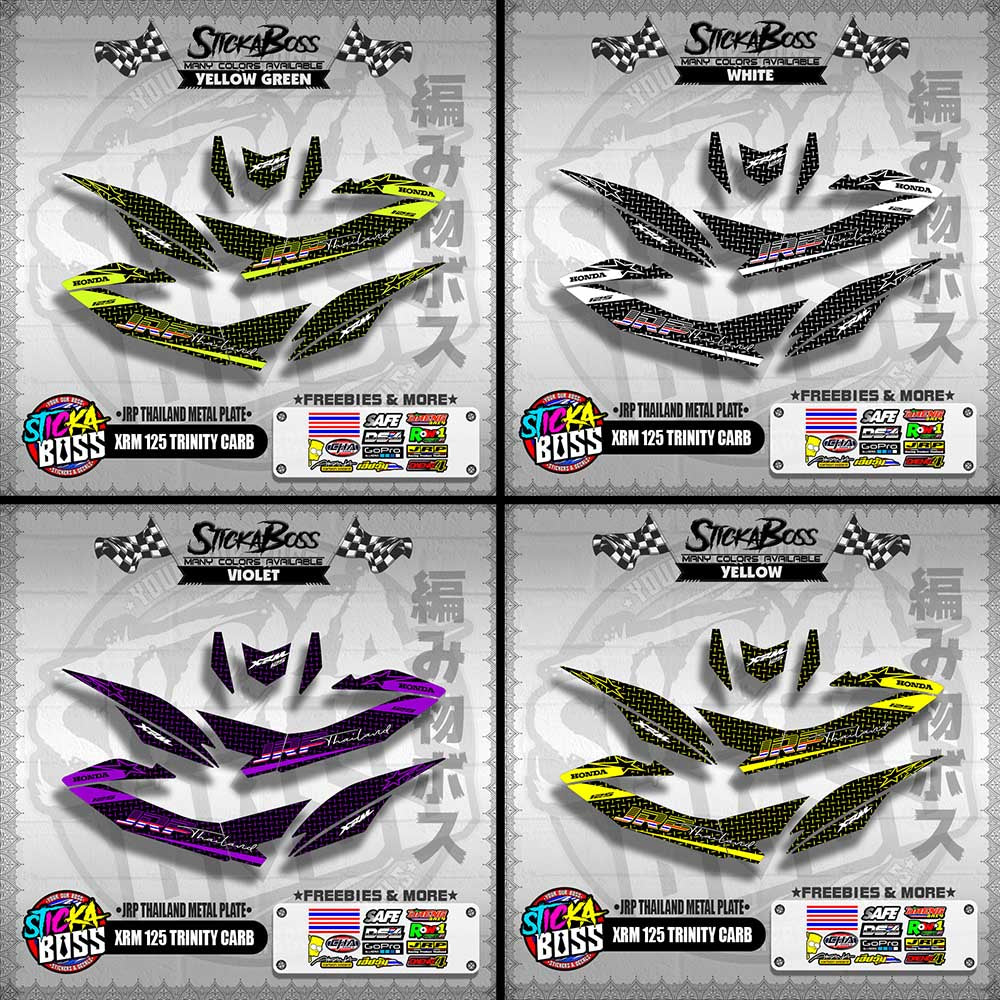 XRM 125 TRINITY CARB DECALS ( JRP THAILAND METAL PLATE )【WITH FREEBIES】
