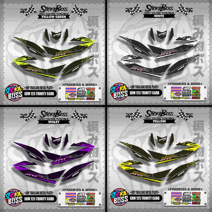 XRM 125 TRINITY CARB DECALS ( JRP THAILAND METAL PLATE )【WITH FREEBIES】