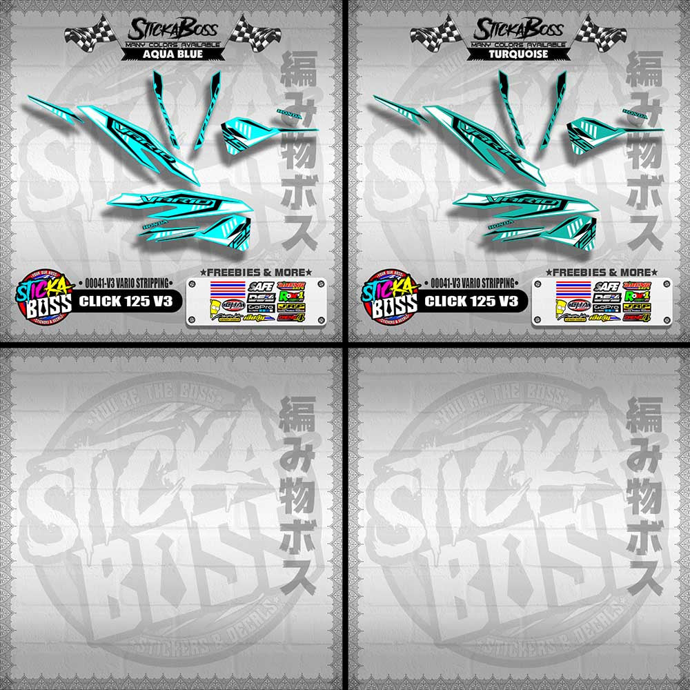 CLICK 125 V3 DECALS ( 00041-V3 VARIO STRIPPING )【WITH FREEBIES】