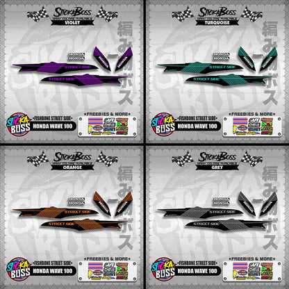 HONDA WAVE 100 DECALS ( FISHBONE STREET SIDE )【WITH FREEBIES】