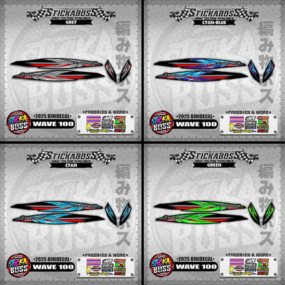 WAVE 100 STICKER DECALS ( 2025 BINIDECAL )【WITH FREEBIES】