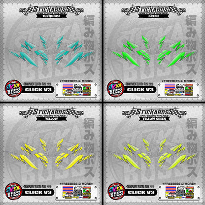 【PREMIUM UV PRINT】TRANSPARENT CLICK 125 V3 STICKER DECALS ( ELECTRO FLASH 2023 )【WITH FREEBIES】