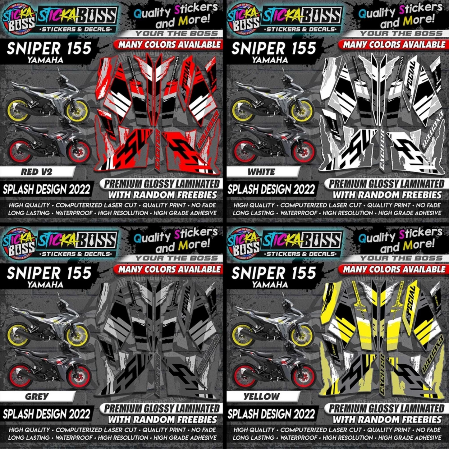 Sniper 155 NEW STOCK DECALS (SPLASH DESIGN 2022) MALAYSIAN CONCEPT【WITH FREEBIES】