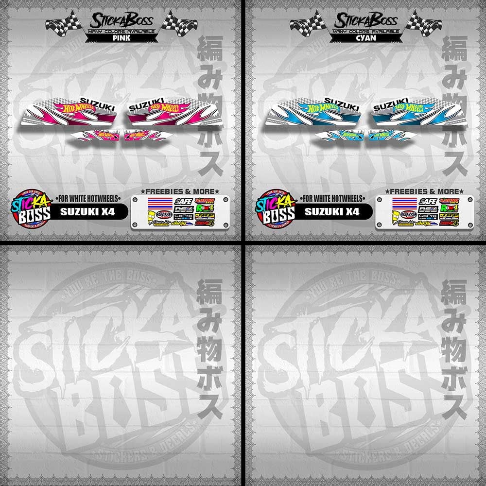 X4 DECALS ( FOR WHITE HOTWHEELS )【WITH FREEBIES】