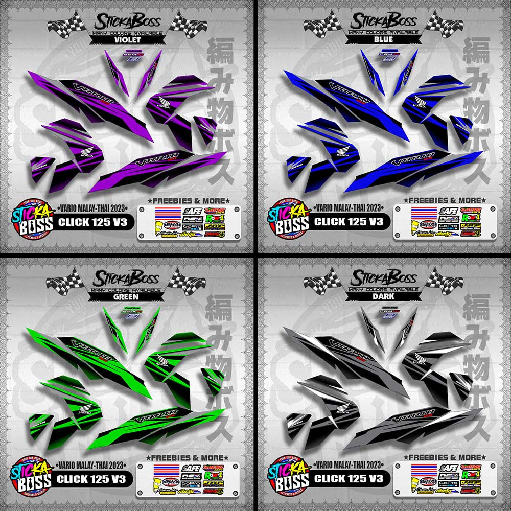 CLICK 125 V3 DECALS ( VARIO MALAY-THAI 2023 )【WITH FREEBIES】