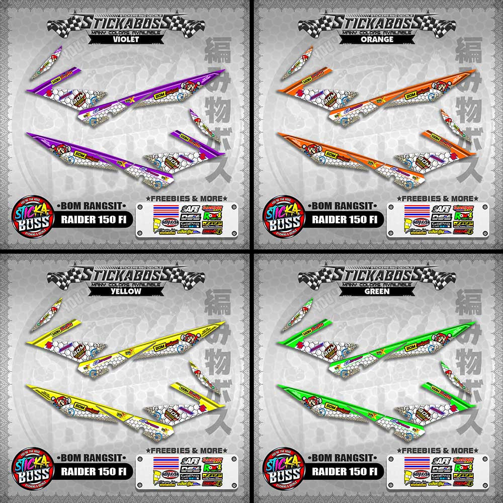 RAIDER 150 FI INDO DECALS ( BOM RANGSIT )【WITH FREEBIES】