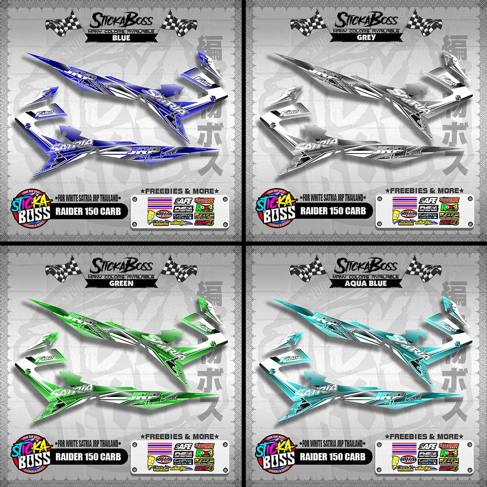 RAIDER 150 CARB DECALS ( FOR WHITE SATRIA JRP THAILAND )【WITH FREEBIES】