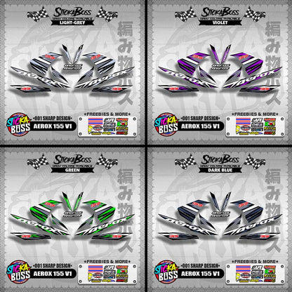 AEROX 155 V1 DECALS ( 001 SHARP DESIGN )【WITH FREEBIES】