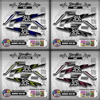 AEROX 155 V2 DECALS ( NVX 444 STAR BLAZE )【WITH FREEBIES】