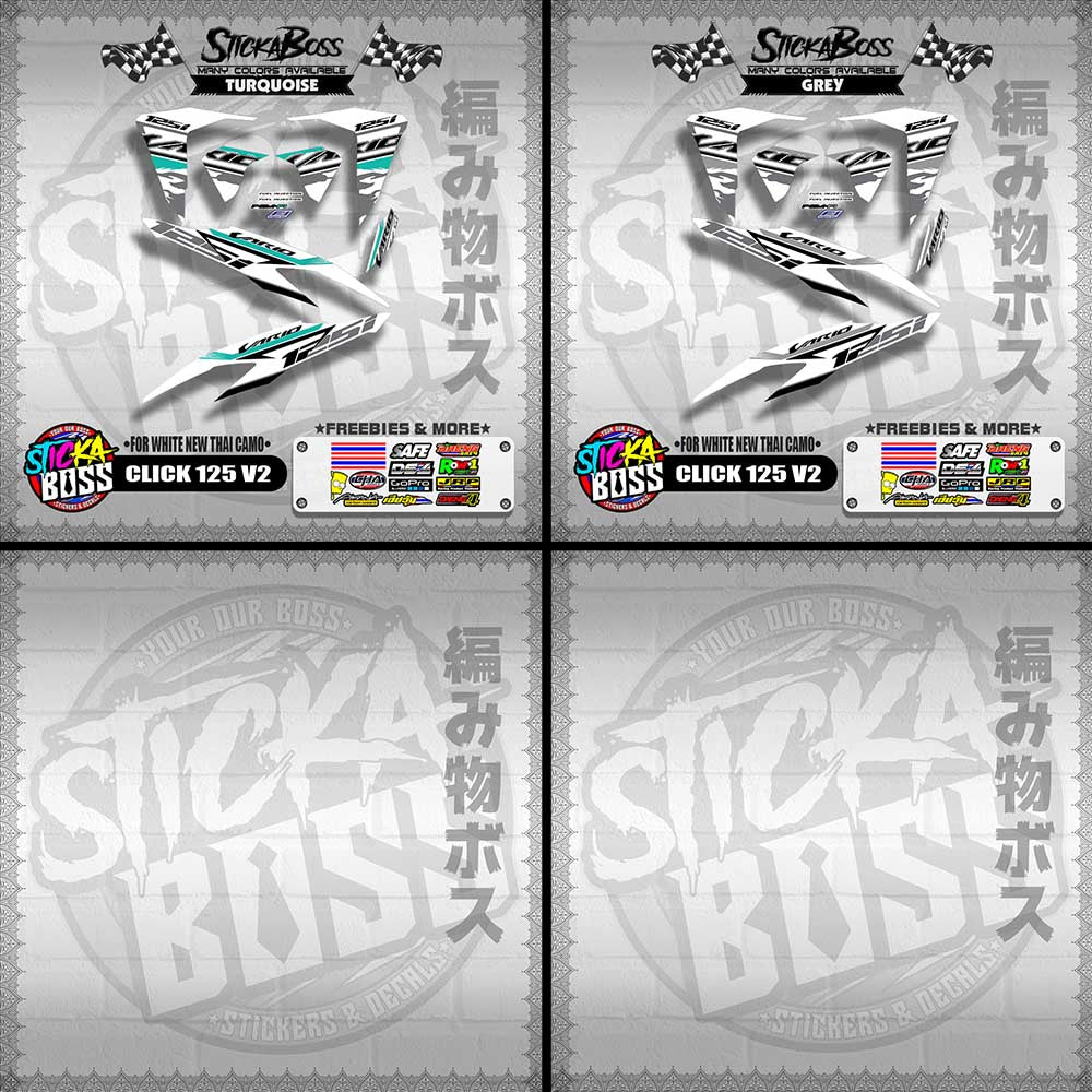 CLICK 125 V2 DECALS ( FOR WHITE NEW THAI CAMO ) WITH FREEBIES】