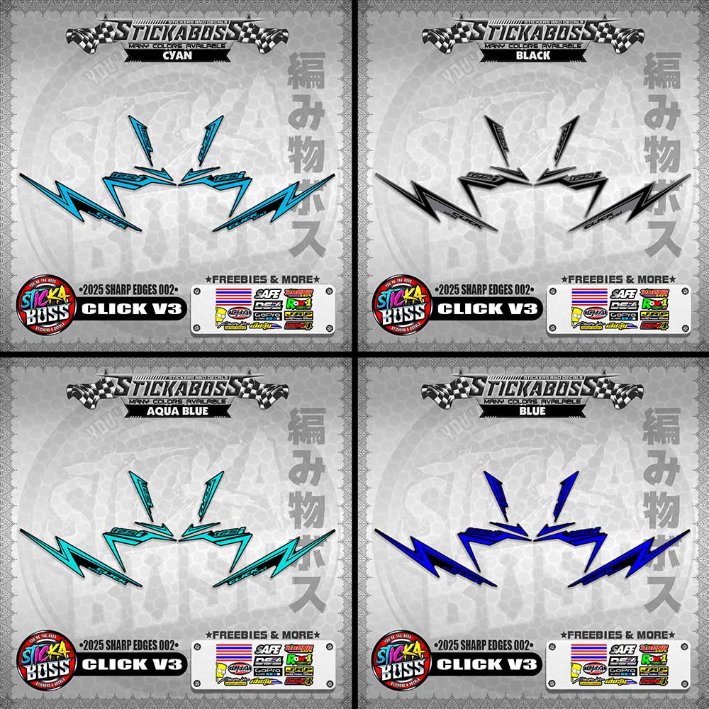 CLICK V3 INDO STICKER DECALS ( 2025 SHARP EDGES 002 )【WITH FREEBIES】