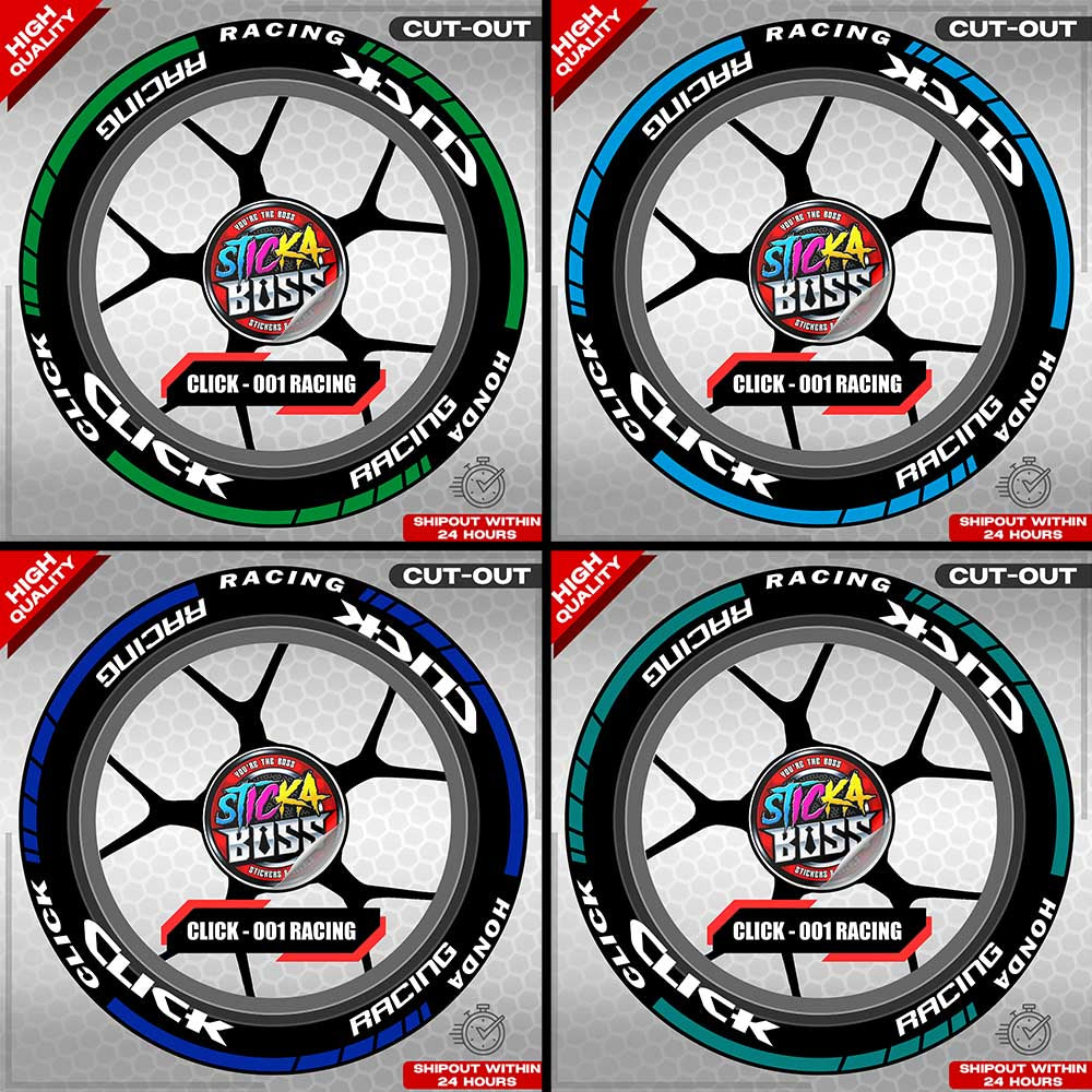 CLICK 125 / 150 / 160 MAGS STICKER SET  ( 2 MAGS ) - 001 RACING | VINYL WATERPROOF CUT-OUT DECALS