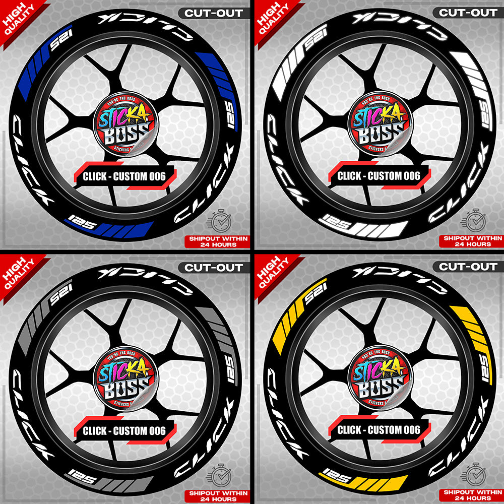 CLICK 125 MAG STICKER SET  ( 2 MAGS ) - CUSTOM 006 | VINYL WATERPROOF CUT-OUT DECALS