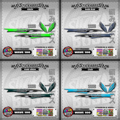 WAVE 100  STICKER DECALS ( 2012 STREAKWAVE ) 【WITH FREEBIES】