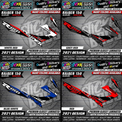 Suzuki Raider 150 Reborn Stock Decals ( 2021 Design )【WITH FREEBIES】