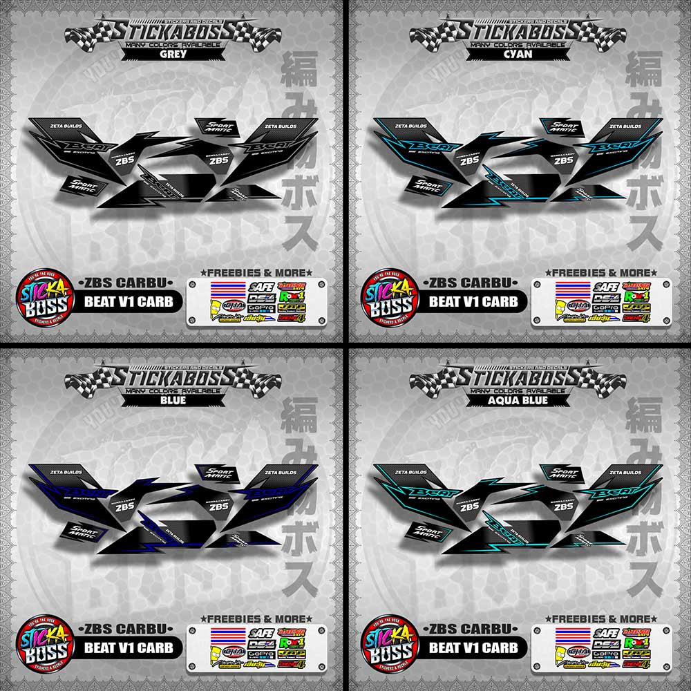 BEAT V1 CARB STICKER DECALS ( ZBS CARBU )【WITH FREEBIES】