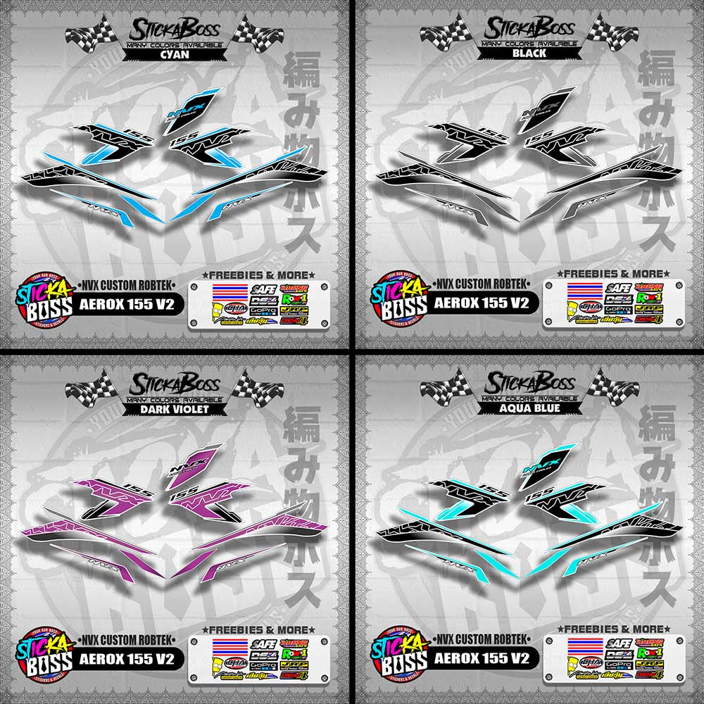 AEROX 155 V2 DECALS ( NVX CUSTOM ROBTEK )【WITH FREEBIES】
