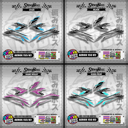 AEROX 155 V2 DECALS ( NVX CUSTOM ROBTEK )【WITH FREEBIES】