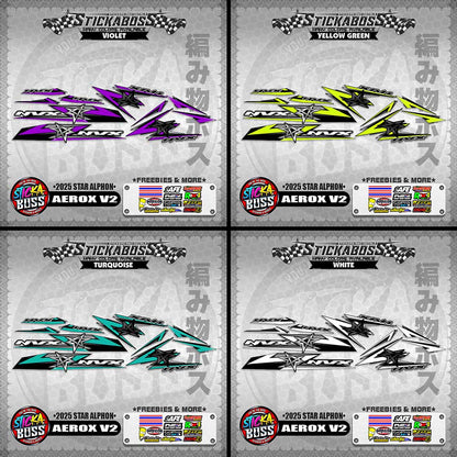 AEROX V2 INDO STICKER DECALS ( 2025 STAR ALPHON )【WITH FREEBIES】