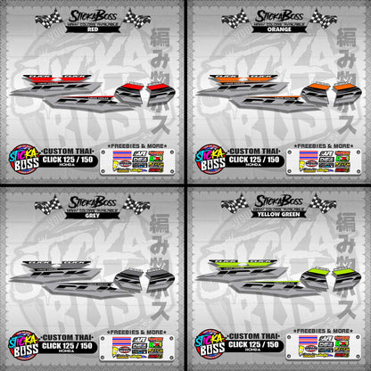 CLICK 125 / 150 DECALS ( CUSTOM THAI )【WITH FREEBIES】