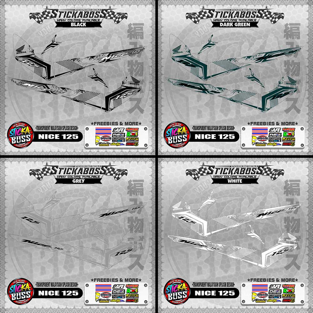 【PREMIUM UV PRINT】TRANSPARENT NICE 125 STICKER DECALS ( MALAYSIAN SPLASH DESIGN )【WITH FREEBIES】