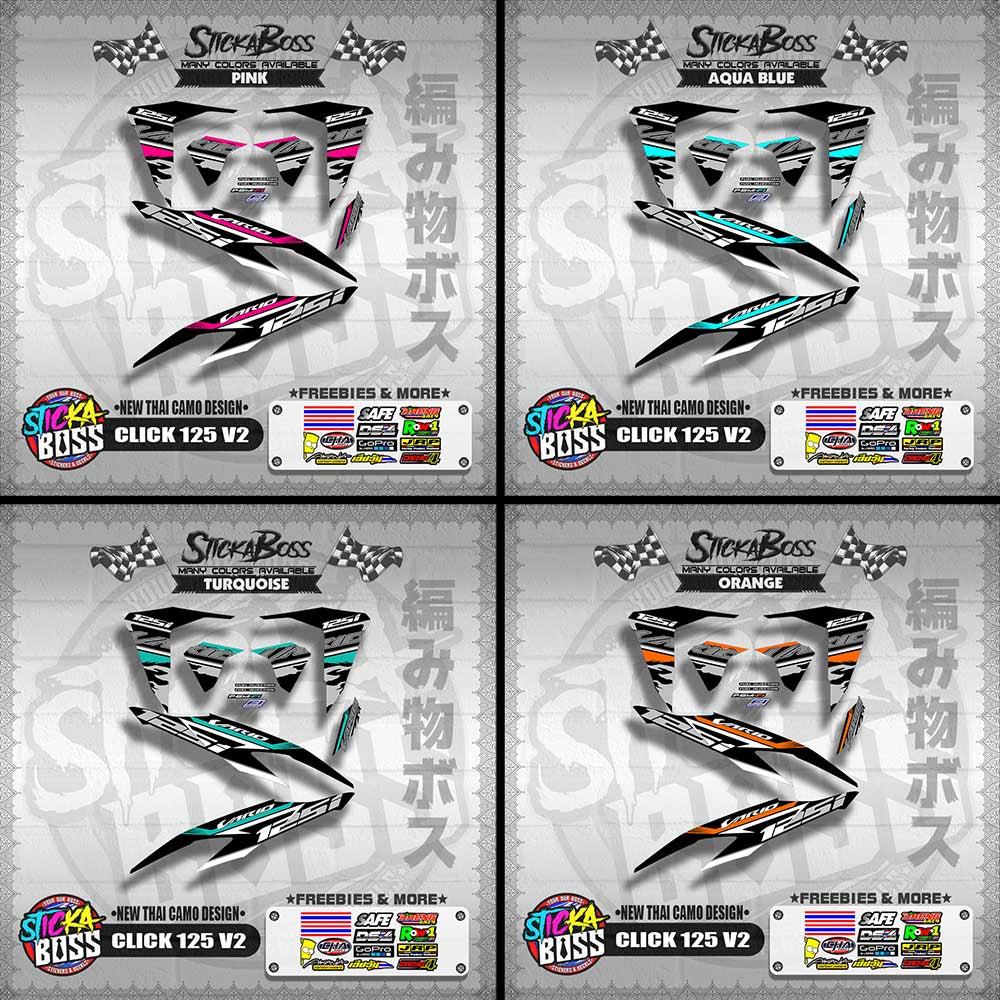 CLICK 125 V2 DECALS ( NEW THAI CAMO DESIGN )【WITH FREEBIES】