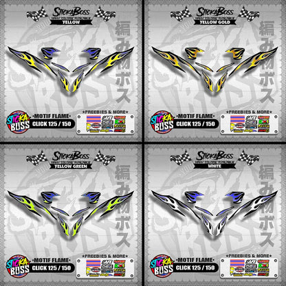CLICK 125 / 150 V2 DECALS ( MOTIF FLAME )【WITH FREEBIES】