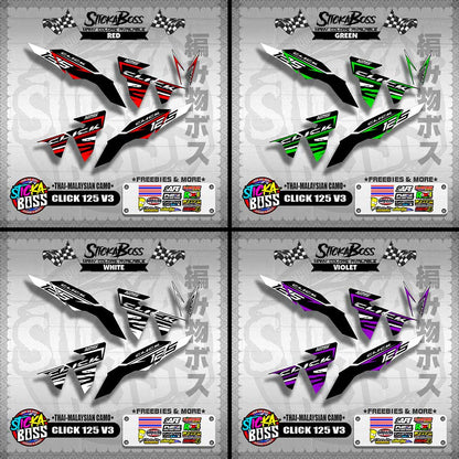 CLICK 125 V3 DECALS ( THAI-MALAYSIAN CAMO )【WITH FREEBIES】