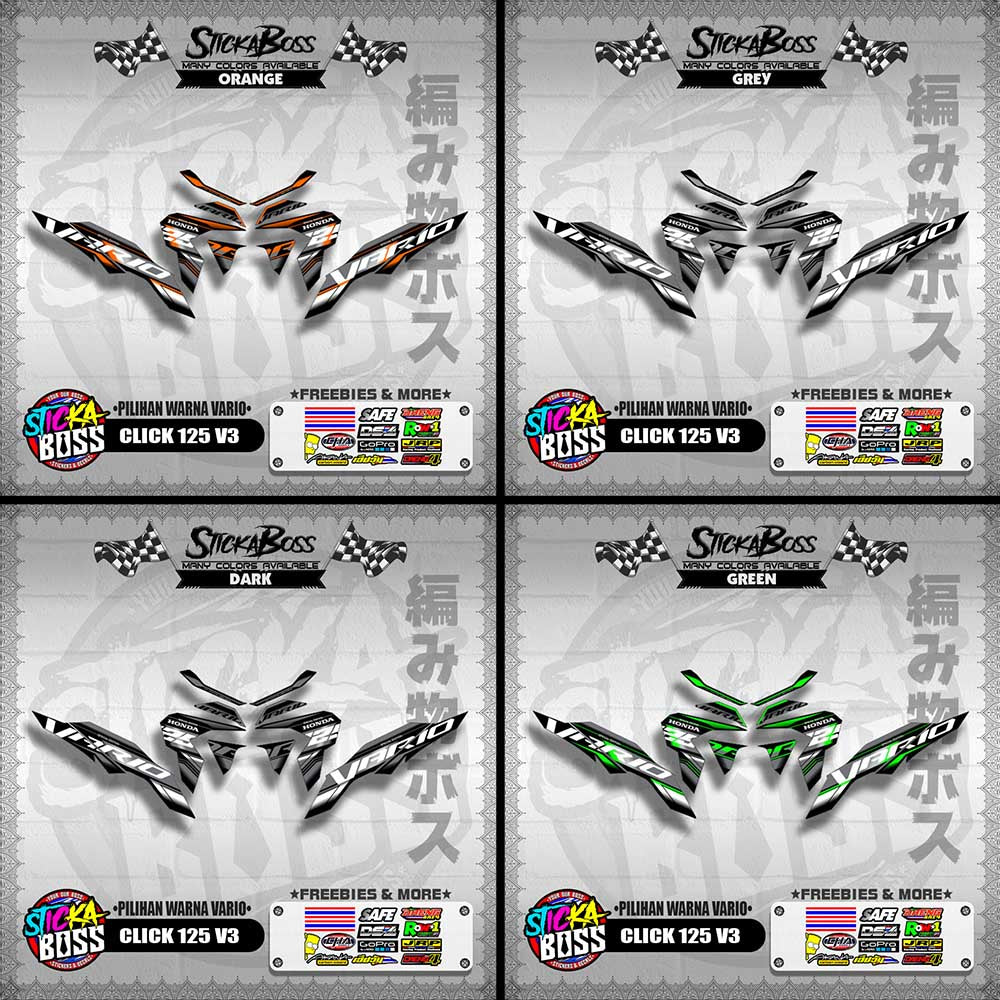 CLICK 125 V3 MALAYSIAN DECALS ( PILIHAN WARNA VARIO )【WITH FREEBIES】