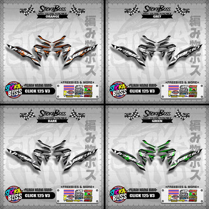CLICK 125 V3 MALAYSIAN DECALS ( PILIHAN WARNA VARIO )【WITH FREEBIES】